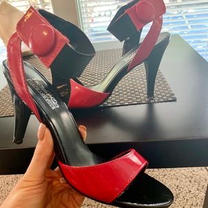 Coach and Four Open Toe Heels